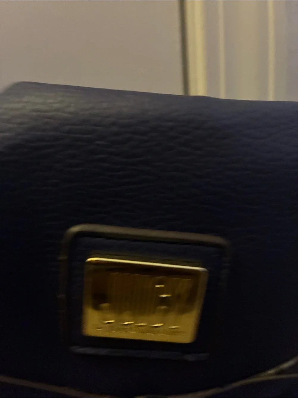 Navy Crossbody Shoulder Bag with Gold Accents